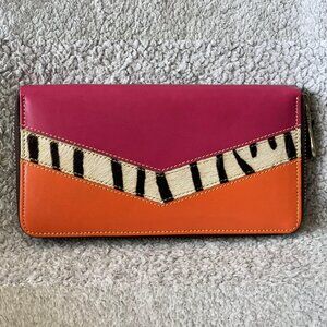 Pink & Tiger Orange | Gia Multi Leather and Hide Wallet